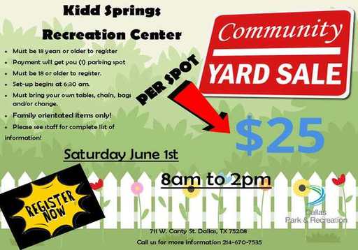 Kidd Springs Recreation Center Community Yard Sale