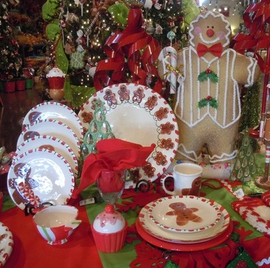 Brookwood's Christmas dinnerware.